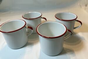 Crow Canyon Enamelware Vintage 12oz Coffee Mug, Set of 4 camping mugs